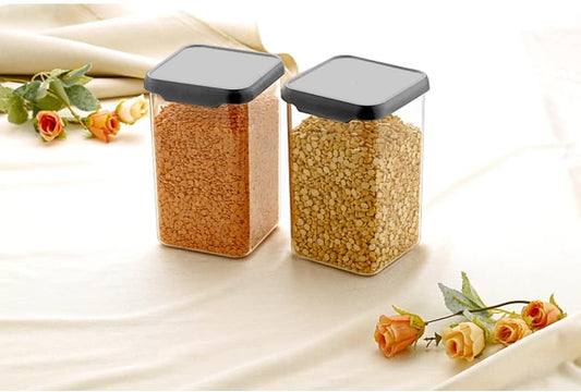 AromaHive Airtight Plastic Square Storage Container Set for Kitchen, Food & Pantry Use