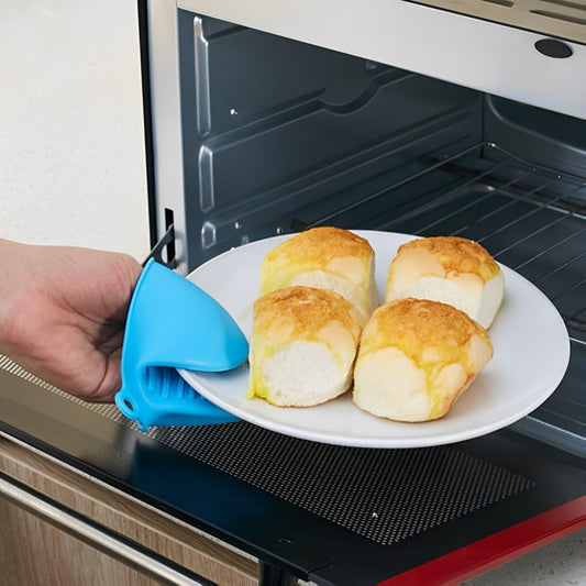 Kivona Kitchen Silicone Potholder and Utensil Grip Tool Set, Blue, Heat-Resistant, 2 Piece