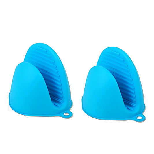 Kivona Kitchen Silicone Potholder and Utensil Grip Tool Set, Blue, Heat-Resistant, 2 Piece