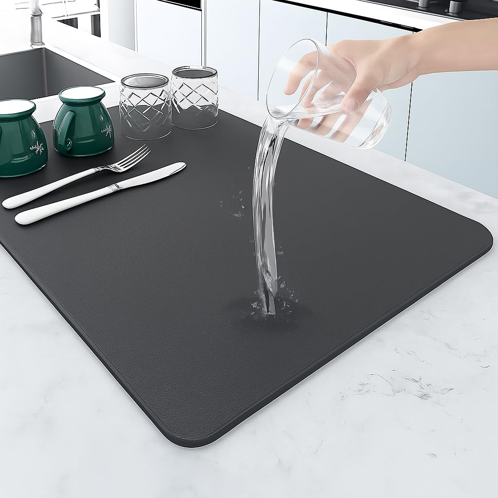 Klenora Ultra-Absorbent Kitchen Drying Mat for Countertops | Quick-Dry, Washable & Non-Slip