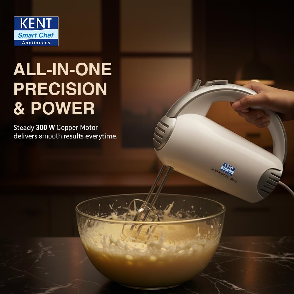 Mixora Electric Hand Mixer with Multiple Beaters & Dough Hooks, Turbo Mode, 300W Power