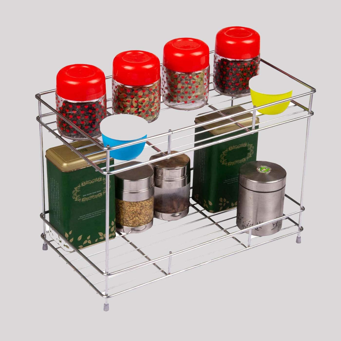 Kronix Home Kitchen Accessories Rack, 2-Tier Shelf Organizer for Storage & Counter Space